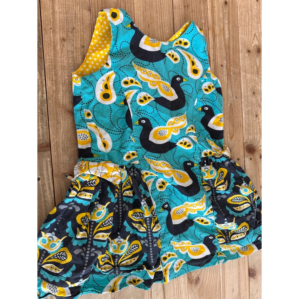 Jelly the Pug‎ Girls Alexis Dress Lilac Collection Bird Print Teal Yellow Size 7